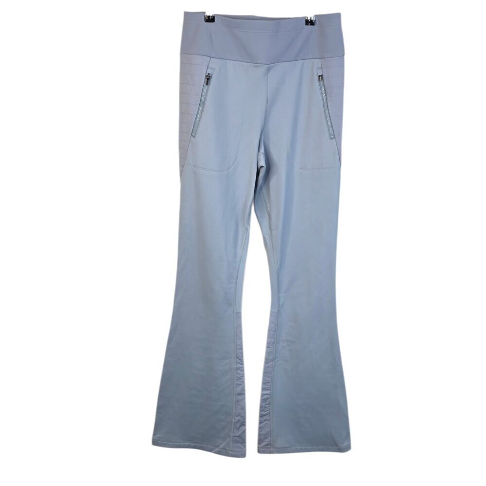 Athleta Peak Hybrid Fleece Pants, Flare Leg, Blue, Pull On, Stretch, Size M-Tall